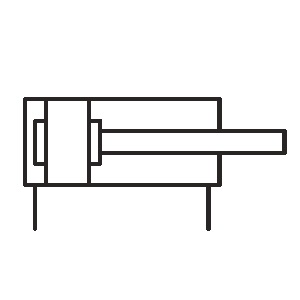 Double-acting cylinder with cushioning on both sides symbol